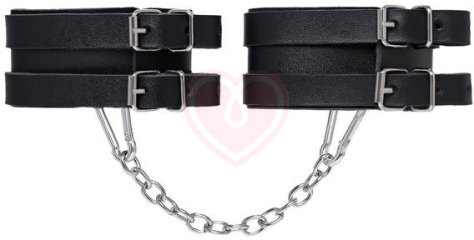 Оковы на ноги с двумя ремнями Pecado BDSM черные фото 2