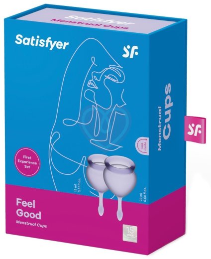 Набор из 2 менструальных чаш с кончиком-капелькой Satisfyer фиолетовый фото 2