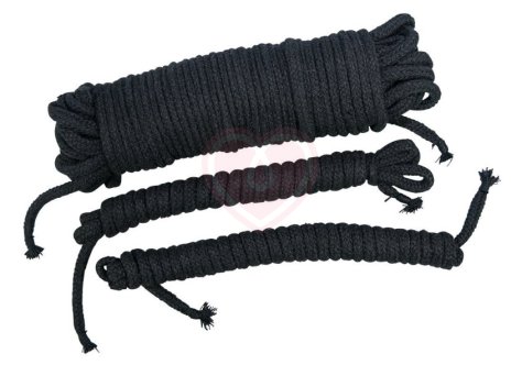 Набор хлопковых верёвок для связывания Bad Kitty Exotic Wear Bondage чёрные фото 1