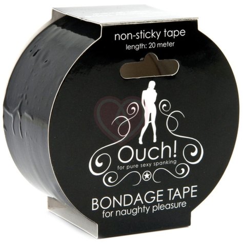Скотч для бондажа Ouch! Bondage Tape 20 метров чёрный фото 2