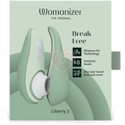 Вакуумный клиторальный стимулятор Womanizer Liberty 2 серо-зеленый фото 7