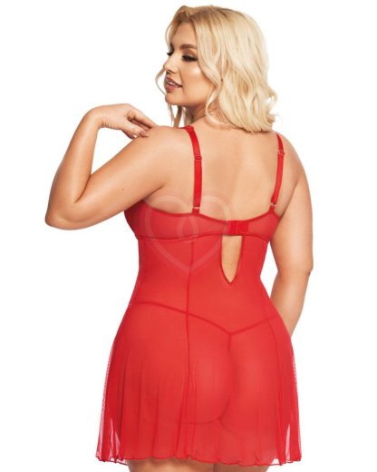 Комбинация с кружевным лифом и стринги SoftLine Berta красные фото 2