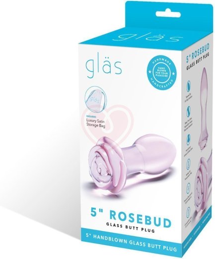 Стеклянная анальная пробка Glas Rosebud с розочкой фото 7