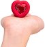 Анальная пробка с кристаллом сердцем и вибрацией b-Vibe Heart Shape Jewel Plug M/L красная фото 4