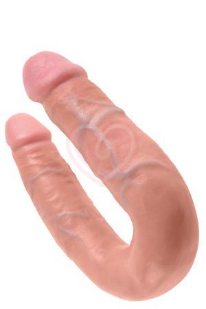 Двухсторонний фаллоимитатор King Cock U-Shaped Double средний телесный фото 3