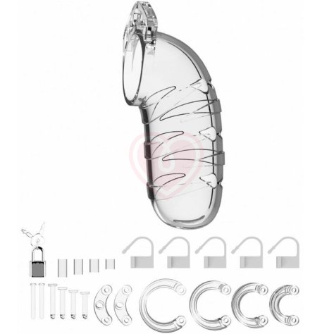 Мужской пояс верности Shots Man Cage Model 05 прозрачный 14 см фото 2