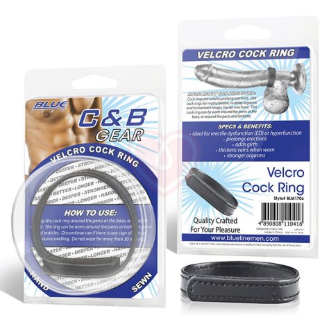 Кожаное кольцо на член на липучке Velcro Cock Ring фото 3