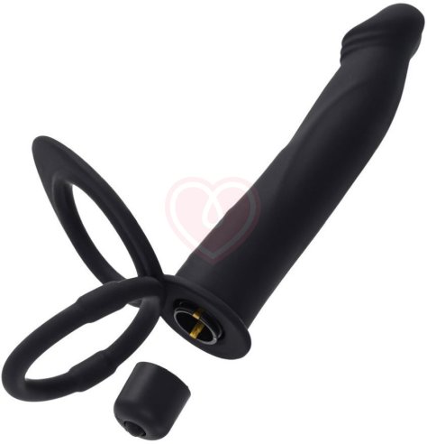 Насадка для двойного проникновения с вибропулей Toyfa Double Penetration Vibration чёрная фото 8