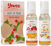Набор для любви из 2 гелей-смазок Yovee со вкусом клубники с дыней и ванильных сливок