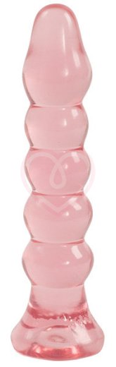 Анальная ёлочка Crystal Jellies Anal Plug Bumps розовая фото 1