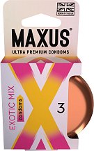 Ароматизированные цветные презервативы Maxus Exotic Mix 3 шт с кейсом