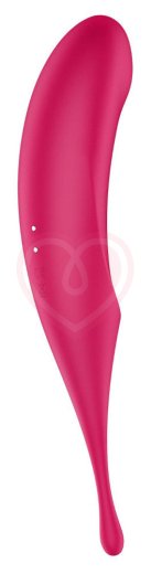 Двухсторонний вакуумный вибростимулятор Satisfyer Twirling Pro малиновый фото 4