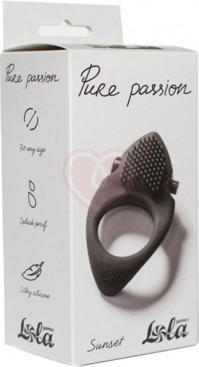 Эрекционное кольцо со съемной вибропулей Pure Passion Sunset чёрное фото 2