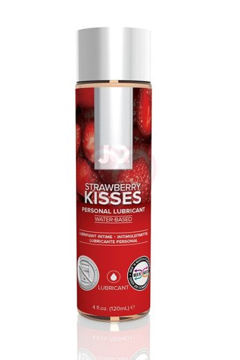 Съедобный лубрикант System JO H2O Flavored Strawberry Kiss с ароматом Клубника 120 мл фото 1