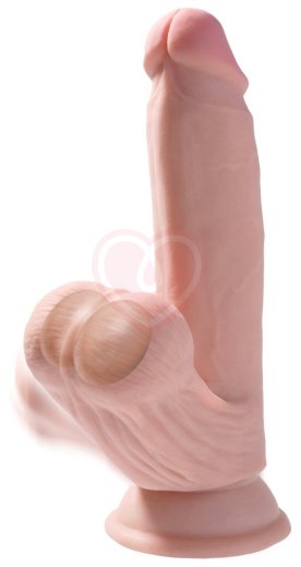 Фаллоимитатор с увеличенной мошонкой King Cock Plus 7 Triple Density 21,5 см фото 2