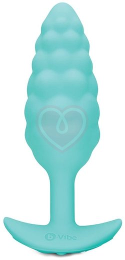 Рельефная вибропробка b-Vibe Bump Texture Plug бирюзовая фото 1