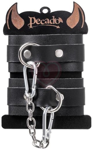 Наручники-браслеты со скругленными углами Pecado BDSM черные фото 3