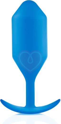 Утяжелённая анальная пробка для ношения b-Vibe Snug Plug 5 большая синяя фото 1