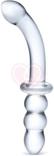 Стеклянный двухсторонний фаллоимитатор Glas Ribbed фото 1