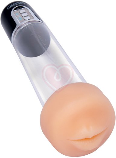 Вакуумная помпа с мастурбатором ротик Lux Fetish Blowjob Auto Sucker Penis Enlarger Pump фото 2
