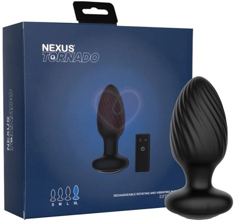 Анальная вращающаяся вибропробка Nexus Tornado Extra Large чёрная фото 3