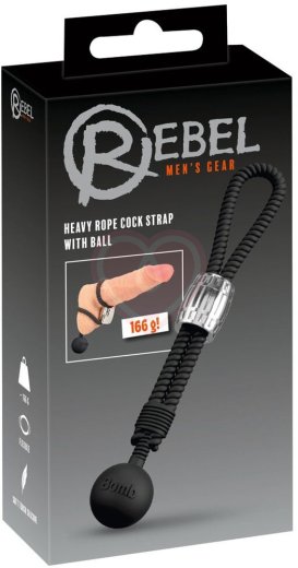 Эрекционное лассо с шариком-утяжелителем Heavy Rope чёрное фото 2