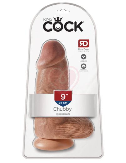 Толстый фаллоимитатор с мошонкой на присоске Pipedream King Cock Chubby мулат фото 5