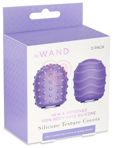 Рельефные силиконовые насадки для Le Wand Petite фиолетовые фото 4