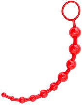 Анальная цепочка ToyFa Black&Red 30 см красная