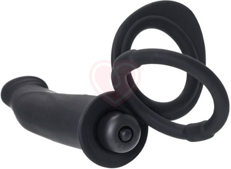 Насадка для двойного проникновения с вибропулей Toyfa Double Penetration Vibration чёрная фото 9