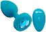 Маленькая вибропробка b-Vibe Vibrating Jewel Plug с кристаллом и пультом бирюзовая фото 1