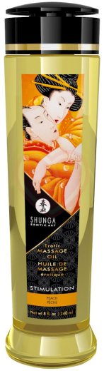 Массажное масло Shunga Stimulation с ароматом персика 240 мл фото 1