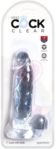 Гелевый фаллоимитатор с мошонкой King Cock Clear 15 см прозрачный фото 2