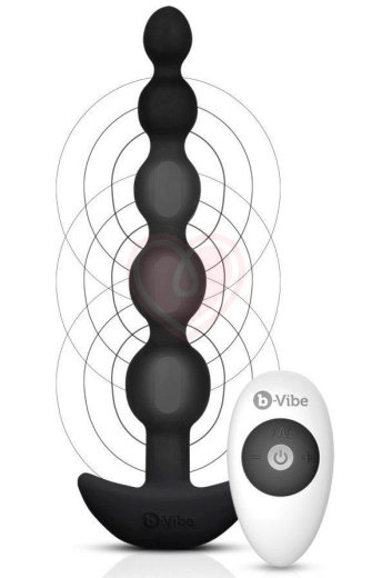 Анальные шарики с 3 моторчиками B-Vibe Cinco Anal Beads чёрные фото 1