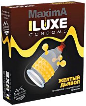 Презерватив Luxe maxima Жёлтый дьявол с усиками и шариками 1 шт