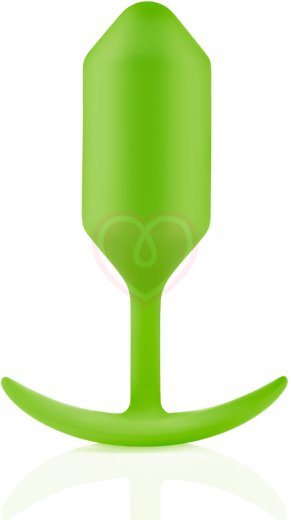 Утяжелённая анальная пробка для ношения b-Vibe Snug Plug 3 средняя лайм фото 1