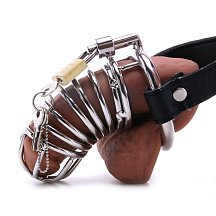 Кольцо верности Pipedream Chastity Belt с фиксацией головки с поясом