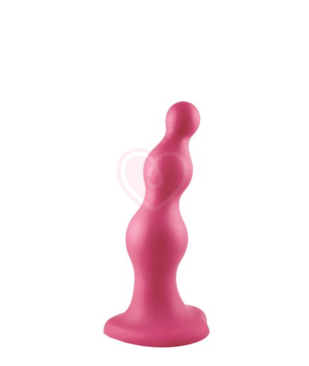 Рельефный фаллоимитатор Strap-On-Me Dildo Plug Beads размер S 12,8 см розовый фото 1