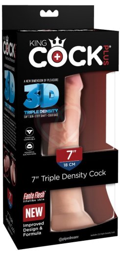 Фаллоимитатор на присоске King Cock Triple Density 18 см телесный фото 5