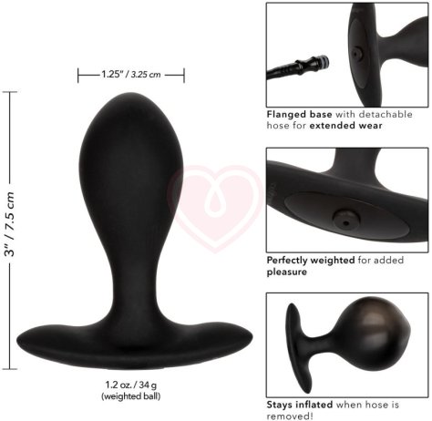 Утяжелённая расширяемая анальная пробка Weighted Silicone Inflatable Plug фото 6