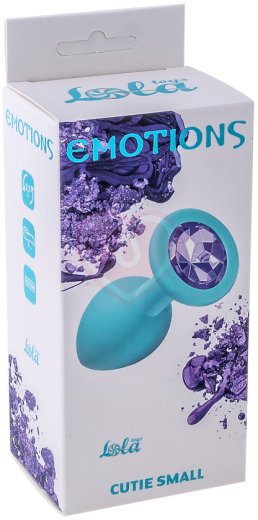 Маленькая анальная пробка Emotions Cutie Small бирюзовая с фиолетовым кристаллом фото 3