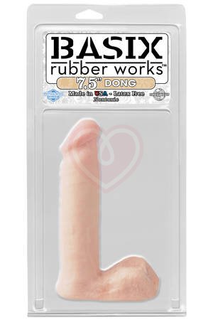 Фаллоимитатор с мошонкой Basix Rubber Works Dong 18 см телесный фото 2