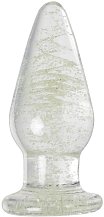 Стеклянная анальная пробка светящаяся в темноте Sexus Glass прозрачная