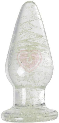 Стеклянная анальная пробка светящаяся в темноте Sexus Glass прозрачная фото 1