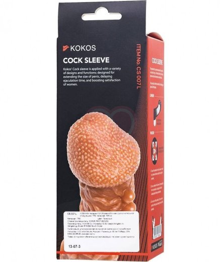 Насадка с бугорками и отверстием для мошонки Kokos Cock Sleeve CS007-L фото 5