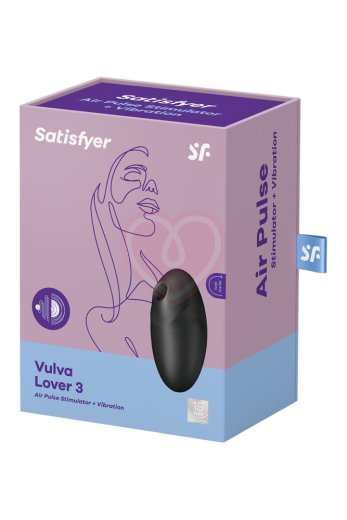Вакуумный стимулятор с вибрацией Satisfyer Vulva Lover 3 чёрный фото 5