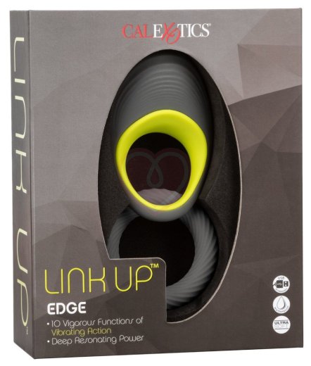 Пара эрекционных колец Link Up Edge серый-жёлтый фото 5