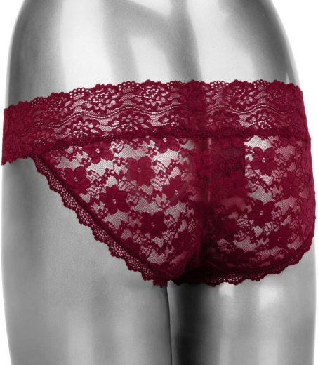 Вибратор для клитора с бордовыми трусиками и пультом Lace Panty Set L/XL фото 6