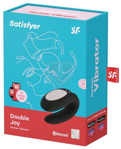 Вибратор для пар с управлением от приложения Satisfyer Double Joy чёрный фото 6