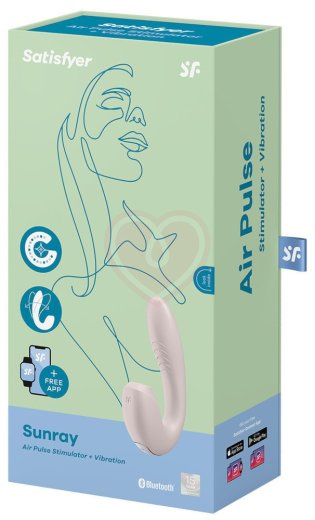 Гибкий вибратор с вакуумным стимулятором и приложением Satisfyer Sunray пыльно-розовый фото 5